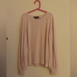 Anthropology Sanctuary pink puff sleeve top
